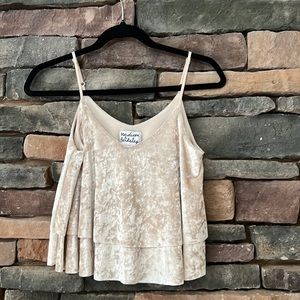 Madison & Berkeley | Velvet Cream Cop Top | Small